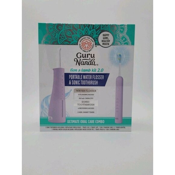 Lion And Lamb Kit 2.0 Electric Toothbrush w Water Flosser Combo 4 Jet Tips - Picture 1 of 9